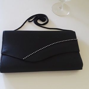 Women's Black Satin Evening  bag